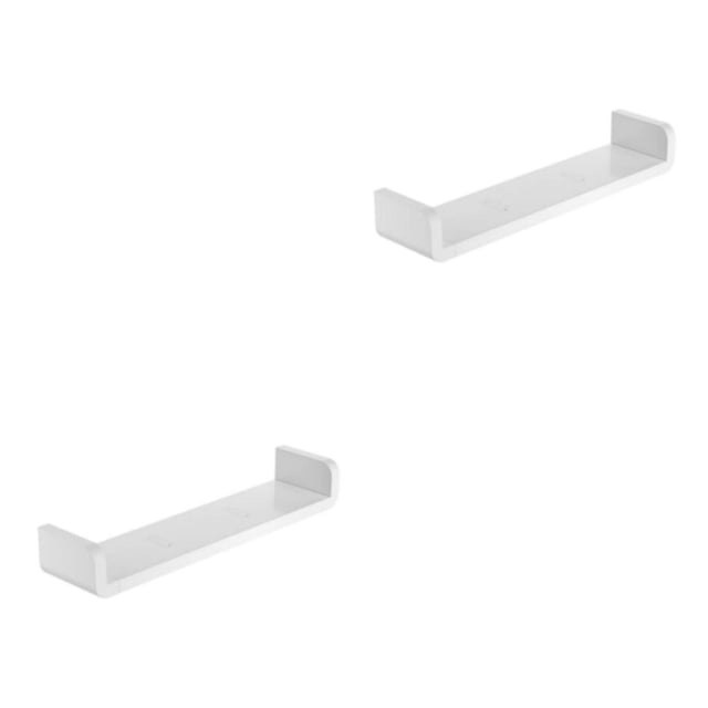 Scienceny Floating Wall Shelves White U Shaped Organizer Display for 47cm Bathroom Tipo 1 2Conjunto