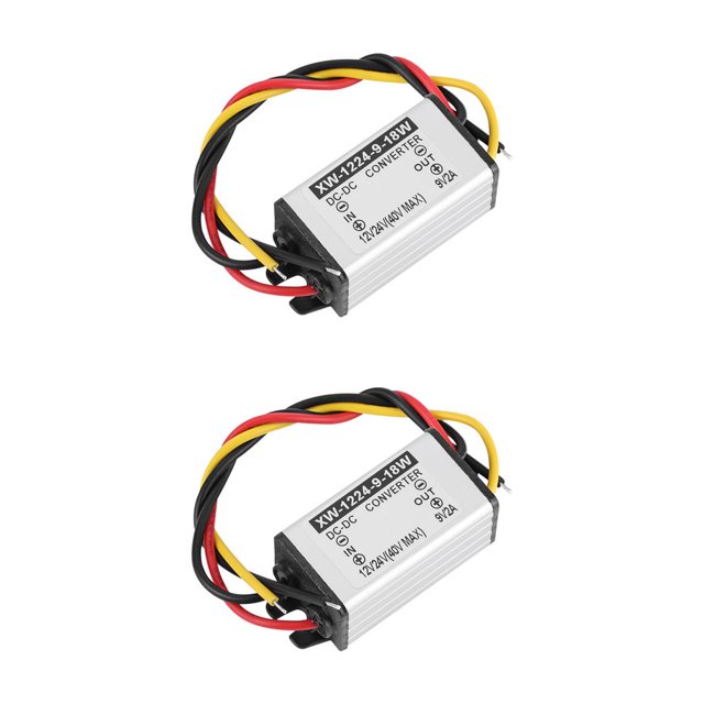 yingyy Convertisseur de Bus CC-CC 1/2/3/5 12V/24V Régulateur de Tension en Aluminium Remplaçant Module d'Alimentation Professionnel 9V 2A 2 Pcs