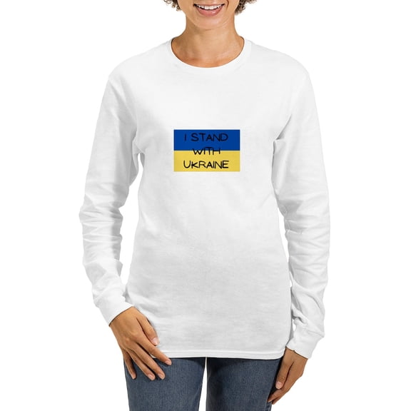 CafePress - I Stand With Ukraine Long Sleeve T Shirt - Women's Long Sleeve Graphic Casual T-Shirt