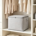 thumbnail image 4 of Usloyux Sac de Rangement Pliable en Non-Tissé à Motifs d'Arêtes de Poisson, Sac Fourre-Tout Organisateur Portable avec Poignée, Contenant pour Lessive de Garde-Robe et Chambre à Coucher, Bacs de Rangement Pliables pour l'Organisation à la Maison et le Voyage, 4 of 6