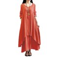 thumbnail image 1 of Vestido largo flojo ocasional de las nuevas mujeres de la manera Vestido largo sólido de Boho de Romacci Vestido, 1 of 7