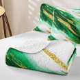 thumbnail image 4 of Homewish Green Marbling Bed Spread Queen,Gold Metallic Print Queen Coverlet Set,3pcs, 4 of 7