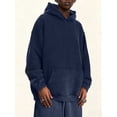 thumbnail image 4 of Men Hoodies Oversized Unisex Acid Wash Hoodie Vintage Cotton Sweatshirt Royal Blue S, 4 of 7