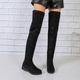 thumbnail image 4 of SACFOF Women's Over The Knee Thigh High Chunky Low Flat Heel Boots Long Stretch Zipper Sexy Fall Fashion Boots Black Red Purple US5-11, 4 of 6