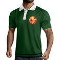 thumbnail image 2 of Yiaimeir Men's Three Button Printed Lapel Short Sleeve T-Shirt Top Streetwear,Size M-3XL, 2 of 4