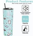 thumbnail image 4 of Vaso de nutria marina, regalo para amantes de las nutrias, vaso delgado y bonito con pajita y tapa, regalo de animales marinos, regalo de cumpleaños único para mujeres, amigas y adolescentes, taza de, 4 of 6
