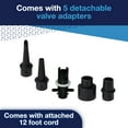 thumbnail image 4 of WOW Sports Mega Max Pump 3.0 Electric Air Pump with 5 Detachable Valve Adapters for Boating, Watersports,, 1 Piece, 4 of 6