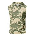 Camo Graphic Sleeveless Hoodies for Men Casual Workout Hooded Tank Tops ...