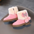 thumbnail image 6 of Qiangong Girls Boots Winter Girls Snow Boots Thick Bottom Non Slip Warm and Comfortable Solid Color Zipper Boots Toddler Boots Pink 1, 6 of 9
