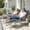 Dark Gray, variant on RADIATA Patio Lounge Chair with Armrests & Patio Chair and Ottoman, Oversized Papasan Chair, Heavy Duty 400lbs, Outdoor Chair with Foot Rest, 2PCS,Beige