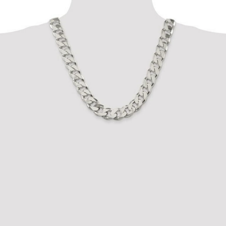 Beveled Curb Chain Necklace 8mm Wide Sterling Silver Beveled Curb Chain Necklace 8mm Wide Sterling Silver