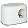 thumbnail image 1 of PawHut Cat Litter Box, Open Top Kitty Litter Pan w/ Anti-Sand Tunnel, White, 1 of 10