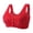 Red, variant on Jelly Bras For Women Front Closure Bra For Older Women No Underwire Full Coverage Bralette Soft Cotton Red 38-50