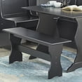 thumbnail image 2 of TMS 3-Piece Corner Reversible Indoor Dining Breakfast Nook with Storage, Includes Nook, Table and Bench, Black, 2 of 7