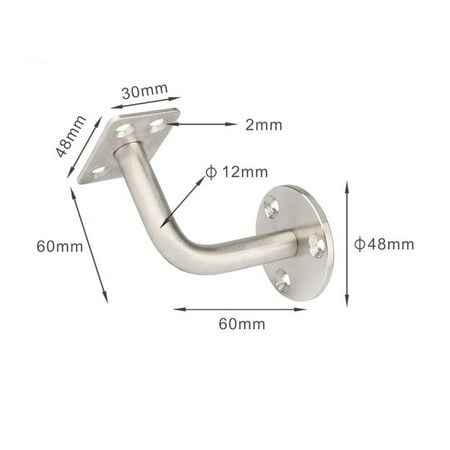 

Silver Stair Handrail Bracket Bannister Wall Support Hand Rail Balustrade Strong 60x60mm