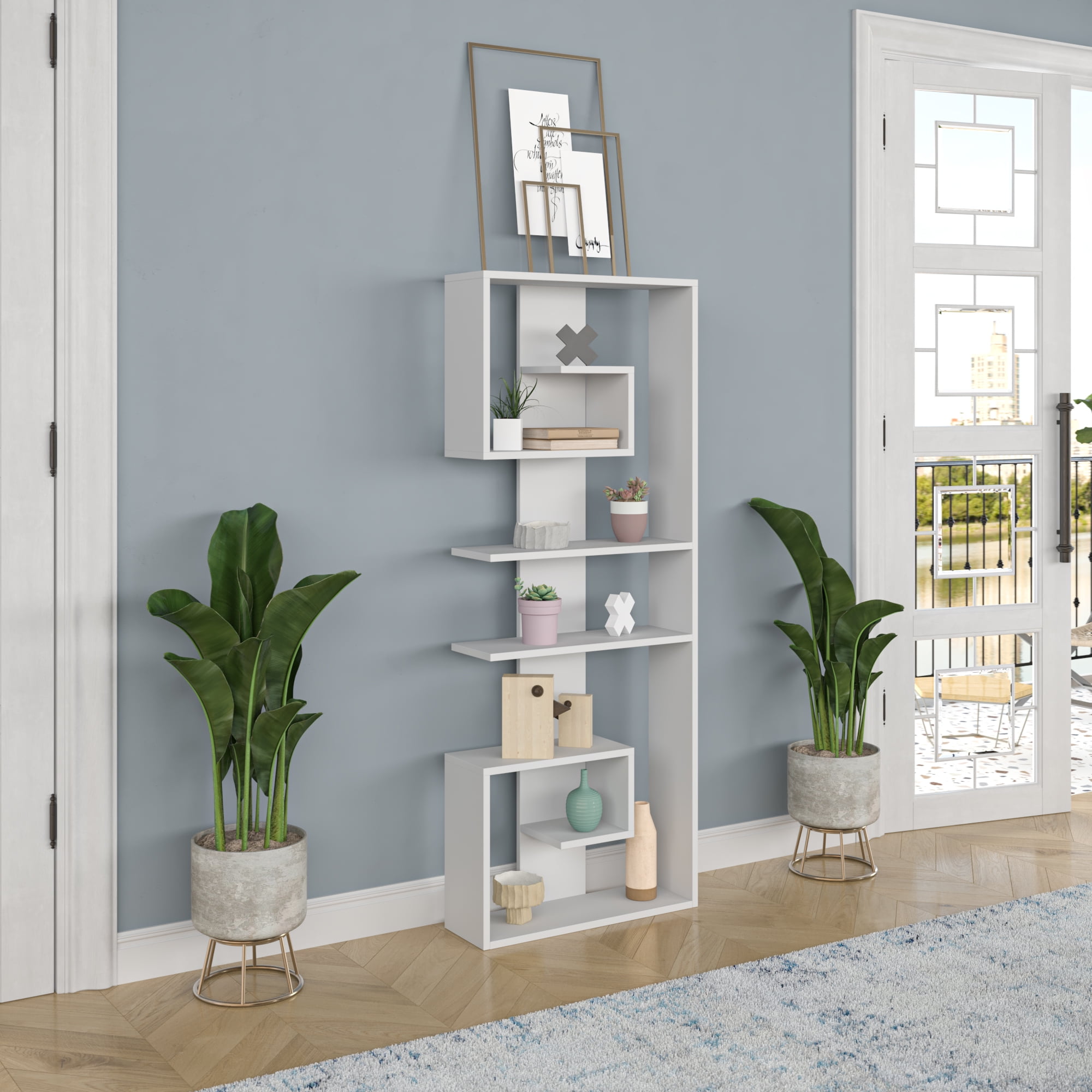 Ada Home Decor Truro Multiple Tier Open Shelf Modern Bookcase, White