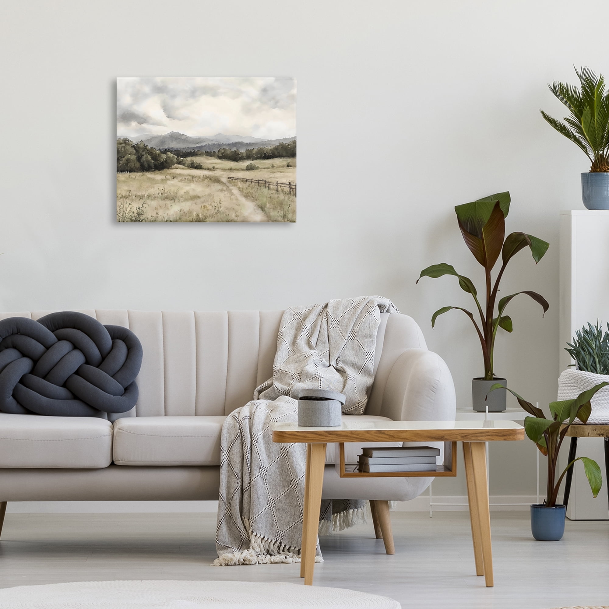 Stupell Industries Muted Trail Along Fence Canvas Wall Art, design by Riley B