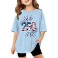 thumbnail image 1 of FYDUU T-Shirts Filles 4 Juillet T-Shirts Été T-Shirts Oversize T-Shirts Graphiques Jour de l'Indépendance T-Shirts Col Rond Manches Courtes T-Shirts Décontractés Hauts Classiques T-Shirts, 1 of 4