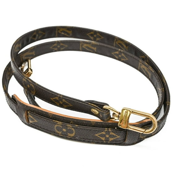 Pre-Owned LOUIS VUITTON Monogram Shoulder Strap, 120cm, Brown Leather, Bag Accessory (Good)