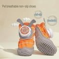 thumbnail image 3 of Bottes pour Chien Imperméables Antidérapantes Lot de 4 - Boucle à Verrouillage par Rotation & Oreilles Mignonnes pour Petites Races avec Semelle Robuste, Plancher en Bois, Chaussons d'Extérieur pour Randonnée sur Neige (Orange, Quatre Verges 6.5-7.95kg), 3 of 8