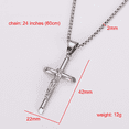 thumbnail image 4 of 14K Yellow Gold Link Chain INRI Jesus Cross Crucifix Pendant&Necklaces Men Fashion Jewelry Golden Silver Color Father Gift, 4 of 7
