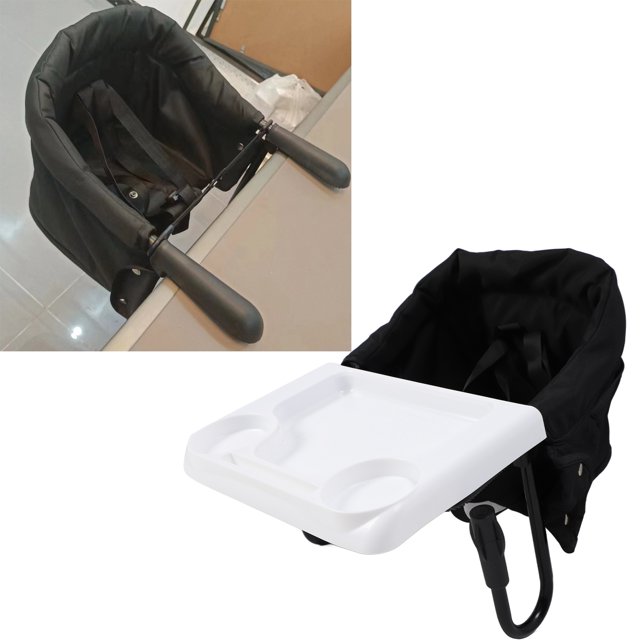 Silla Alta Plegable Con Gancho y Algura Ajustable, Bandeja Resistente, Fácil Plegado, Material de Tela Oxford, Cojines extraíbles y lavables, Silla de comedor para niñas