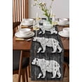 thumbnail image 2 of Vintage Bear Burlap Cotton Table Runner 13x36 Inches Short, Retro Farmhouse Country Wooden Grain Farmhouse Table Runners, Outdoor Dining Tablecloths Decor for Baby Shower/Party/Wedding, 2 of 6