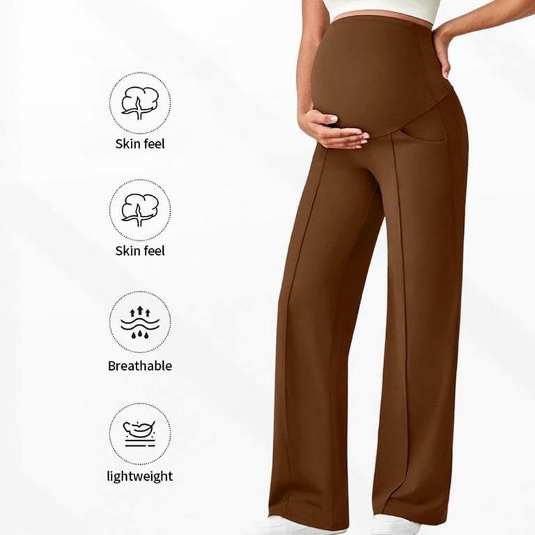 brown maternity dress pants Brown Wide Smock Waist Maternity Pants  PinkBlush