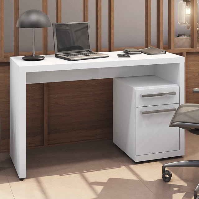 Escritorio Oficina Kappesberg 120cm c/ Cajón y Puerta Blanco