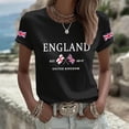 thumbnail image 2 of Women's Graphic Print T-Shirt Patriotic Union Jack Short Sleeve Round Neck Casual Summer Tee for Holiday, 2 of 2