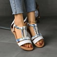 thumbnail image 2 of CHGBMOK Sandales Compensées Femmes Sandales à Bout Rond Chaussures de Plage Confortables Tailles 36-43, 2 of 9