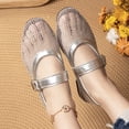 thumbnail image 2 of Mesh Ballet Flats for Women Breathable Fishnet Flats with Buckle Casual Work Shoes, 2 of 3