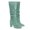 Dark Cyan, variant on Women Round Toe Knee High Boots Pull on Slouch Chunky Mid Heels Fashion Winter Daily Dress Shoes Size 13 Saddle Brown