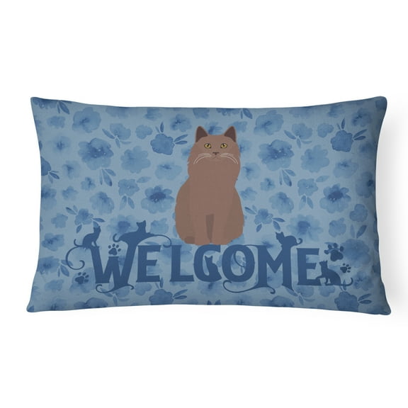 York Chocolate Cat Welcome Canvas Fabric Decorative Pillow