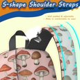 thumbnail image 5 of Mushroom and Toadstool Pink Pattern 17" Waterproof Oxford School Backpacks for Teens, S-Shape Padded Straps, for School, Travel, Hiking, Camping, 5 of 5