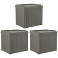 thumbnail image 1 of Suncast 22 gal Outdoor Patio Small Deck Box w/Storage Seat, Stone (3 Pack), 1 of 9