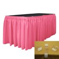 thumbnail image 1 of LA Falda de mesa de popelina de poliéster de lino de 30 pies por 29 pulgadas de largo con 15 clips en L, rosa fuerte LA Linen SKT_Pop_30x29_15Lclips_HotPinkP38, 1 of 1