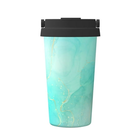 

Hirioo Cyan Mint Marble for Coffee Travel Mug Insulated Coffee Mug with Lid