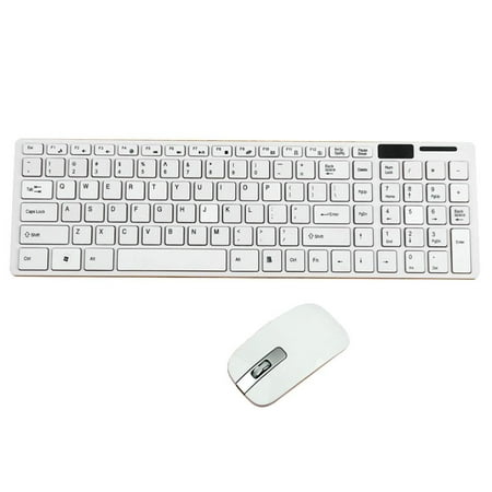 Mini Ultra Slim Wireless 2.4GHz keyboard and Mouse Combo For Desktop Laptop PC- (Best Slim Keyboard For Pc)