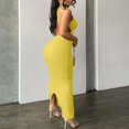 thumbnail image 5 of WTOBBY Women's Sexy Bodycon Tank Sleeveless Long Dress for Party Club Beach Sun with Stretchy Fabric for Nighttime Events,YellowS, 5 of 5