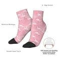 thumbnail image 6 of Fuzoiu Pink Flamingos and Flowers Print Adult Socks, Crew Moisture-wicking Socks, Unisex Cushion Crew Socks,Casual Sports Ankle Socks, 6 of 7