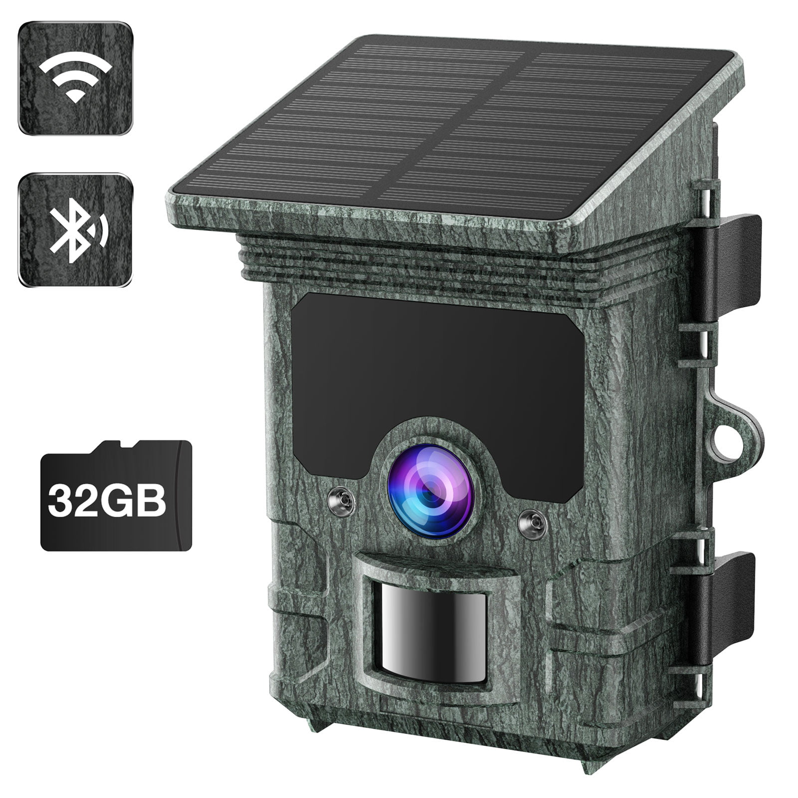 Solar Trail Camera 4K 30MP WiFi Scouting Hunting Game Cam Night Vision Wildlife