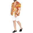 thumbnail image 2 of LA LEELA Men's Hawaiian Shirts Tropical Floral Casual Beach Shirts Short Sleeve Button Down Collared Shirt Men M Seashells, Orange, 2 of 6