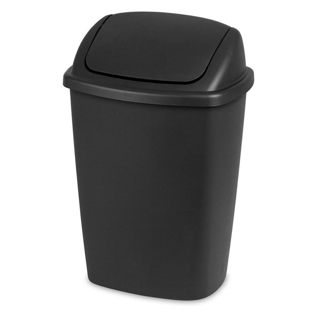 Sterilite 10689006 7.5Gallon SwingTop Wastebasket Trash Can, Black (6