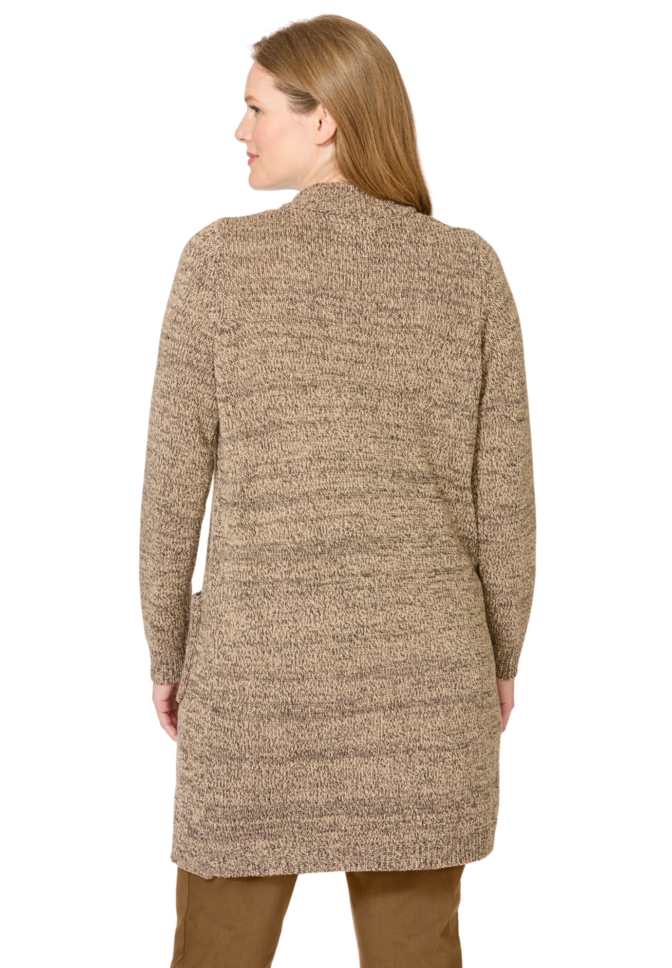 Plus Size Marled Jacket Duster Sweater - image 2