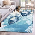 thumbnail image 3 of Ocean Fish Area&nbsp;Rug 4x6ft Nautical Retro Watercolor Blue Marine Life Seaweed Non-Slip&nbsp;Washable Square&nbsp;Rugs Soft Felt Indoor Floor Mat for Bedroom Kitchen Living Room Bathroom, 3 of 9