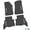 Black w/ White Insert, variant on Flextread Floor Mats for 21-24 Jeep Wrangler 4xe - Mopar Licensed Factory Fit - Black w/ White Wrangler Insert - 100% Made in USA
