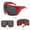 Red, variant on Futuristic Curved Lens Oversized Wrap Around Sunglasses for Women & Men, Trendy Shield UV Protection Sun Glasses, Fashionable Unisex Shades