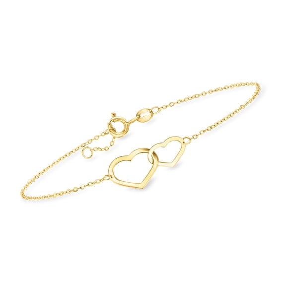 Ross-Simons Italian 10kt Yellow Gold Infinity Heart Bracelet, Women's, Adult