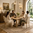 thumbnail image 3 of Leovanni Modern 48" 5-Piece Solid Wood Dining Table Set with 4 Upholstered Chairs, Rectangular Kitchen & Dining Room Set, Natural, 3 of 8